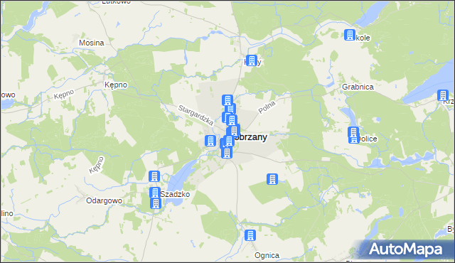 mapa Dobrzany powiat stargardzki, Dobrzany powiat stargardzki na mapie Targeo