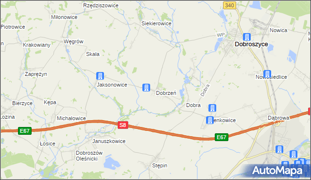 mapa Dobrzeń, Dobrzeń na mapie Targeo