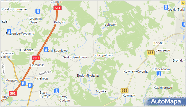 mapa Dobrzyjałowo, Dobrzyjałowo na mapie Targeo