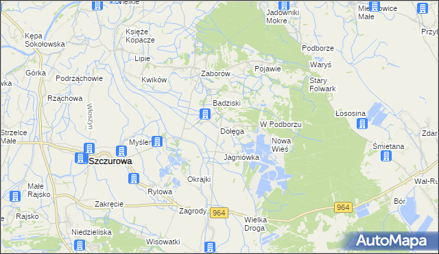 mapa Dołęga gmina Szczurowa, Dołęga gmina Szczurowa na mapie Targeo