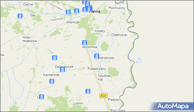 mapa Dołhobrody, Dołhobrody na mapie Targeo
