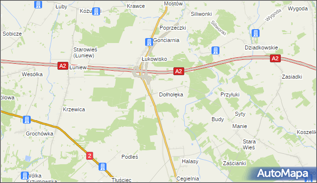 mapa Dołhołęka, Dołhołęka na mapie Targeo