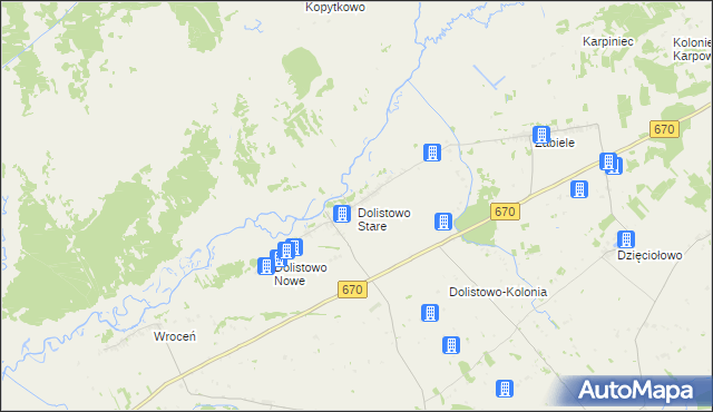mapa Dolistowo Stare, Dolistowo Stare na mapie Targeo