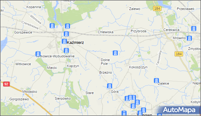 mapa Dolne Pole gmina Kaźmierz, Dolne Pole gmina Kaźmierz na mapie Targeo