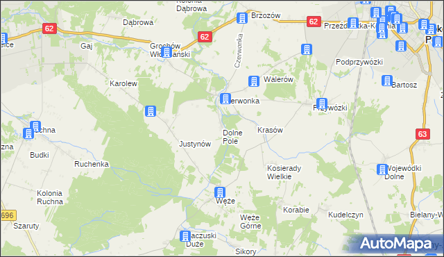 mapa Dolne Pole gmina Sokołów Podlaski, Dolne Pole gmina Sokołów Podlaski na mapie Targeo