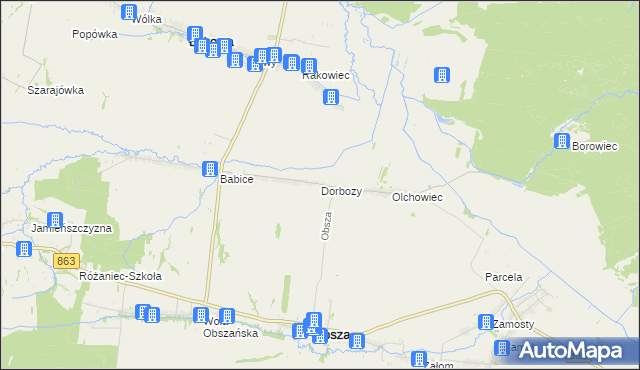 mapa Dorbozy, Dorbozy na mapie Targeo