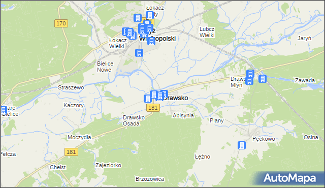 mapa Drawsko, Drawsko na mapie Targeo