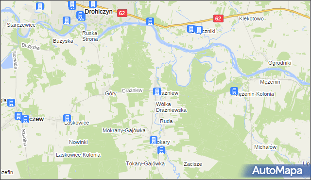 mapa Drażniew, Drażniew na mapie Targeo