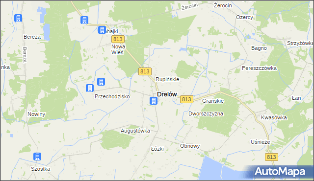 mapa Drelów, Drelów na mapie Targeo