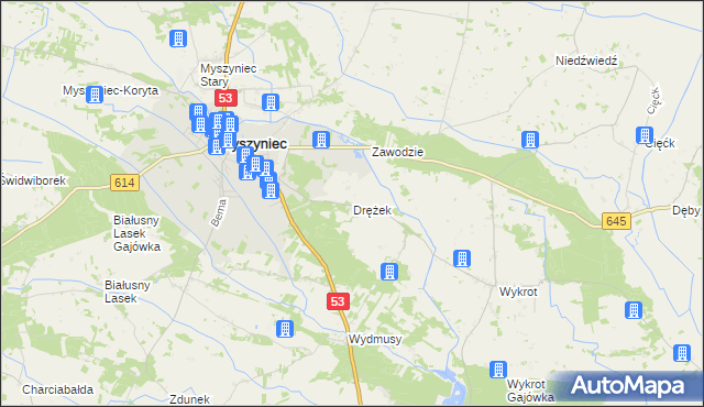 mapa Drężek, Drężek na mapie Targeo