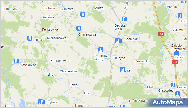 mapa Drochów Górny, Drochów Górny na mapie Targeo