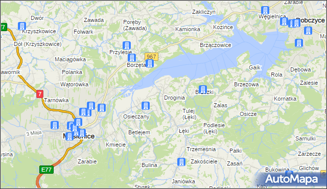 mapa Droginia, Droginia na mapie Targeo