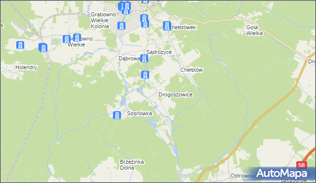 mapa Drogoszowice, Drogoszowice na mapie Targeo