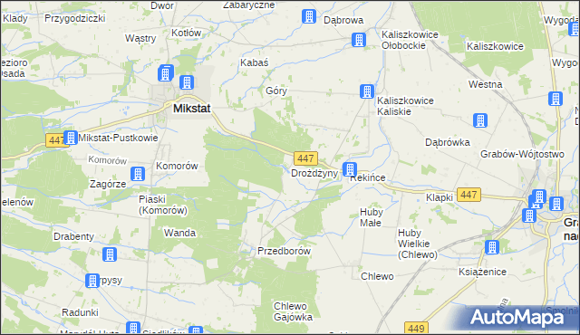 mapa Drożdżyny, Drożdżyny na mapie Targeo