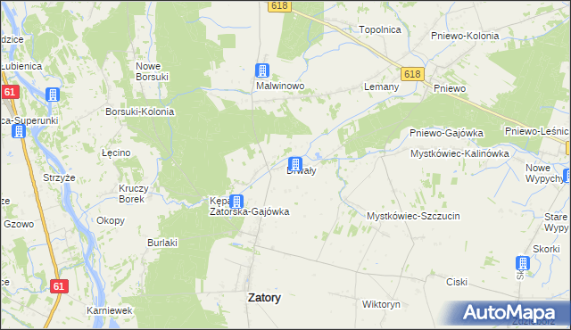 mapa Drwały gmina Zatory, Drwały gmina Zatory na mapie Targeo