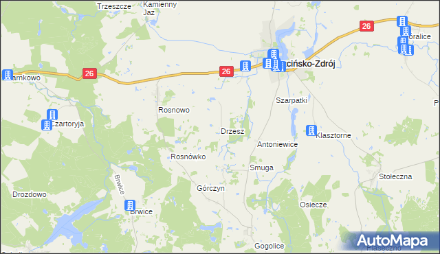 mapa Drzesz, Drzesz na mapie Targeo