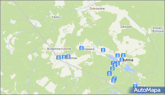 mapa Drzewica gmina Bytnica, Drzewica gmina Bytnica na mapie Targeo