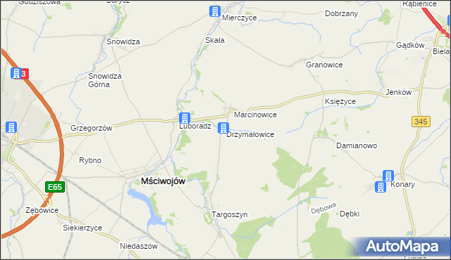 mapa Drzymałowice, Drzymałowice na mapie Targeo