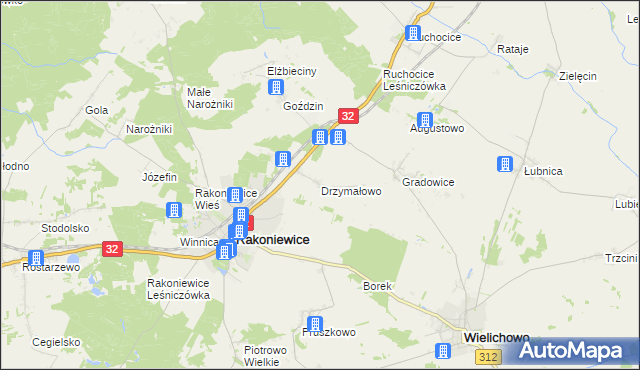 mapa Drzymałowo, Drzymałowo na mapie Targeo