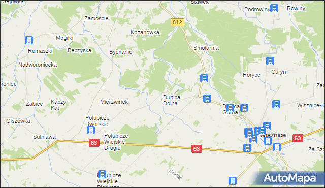 mapa Dubica Dolna, Dubica Dolna na mapie Targeo