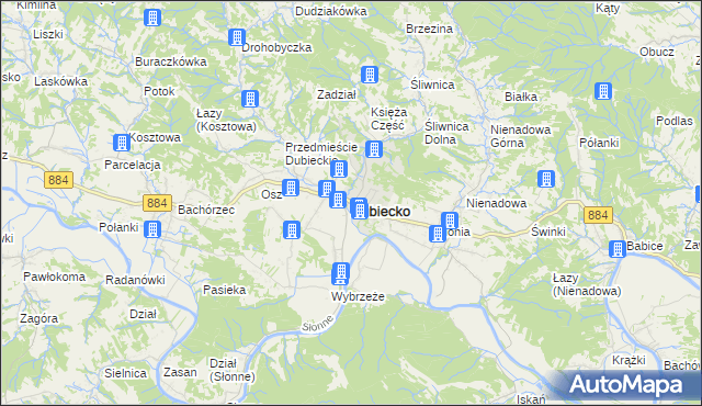 mapa Dubiecko, Dubiecko na mapie Targeo