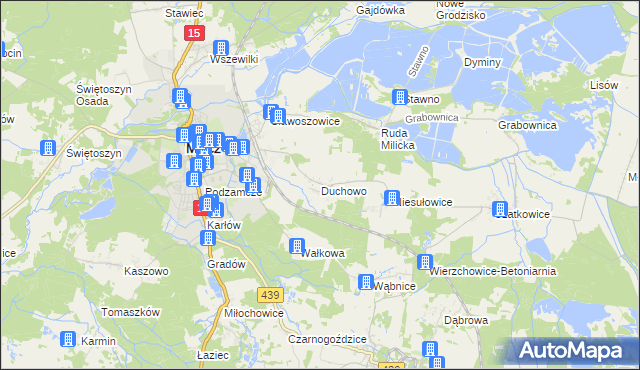 mapa Duchowo, Duchowo na mapie Targeo