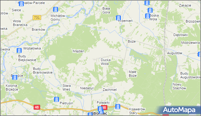 mapa Ducka Wola, Ducka Wola na mapie Targeo