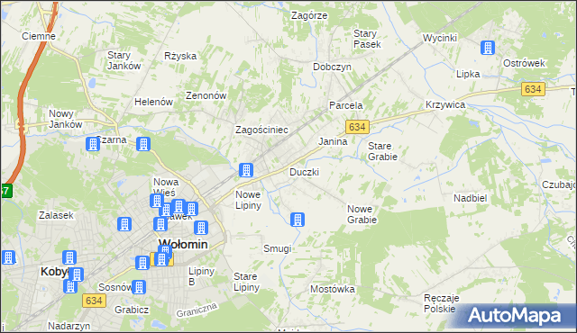 mapa Duczki, Duczki na mapie Targeo
