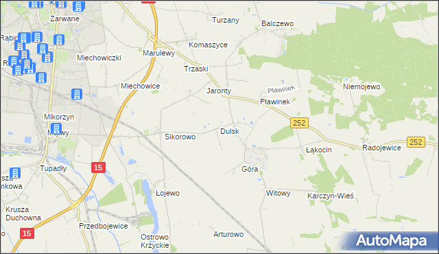 mapa Dulsk gmina Inowrocław, Dulsk gmina Inowrocław na mapie Targeo