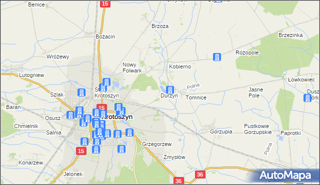mapa Durzyn, Durzyn na mapie Targeo