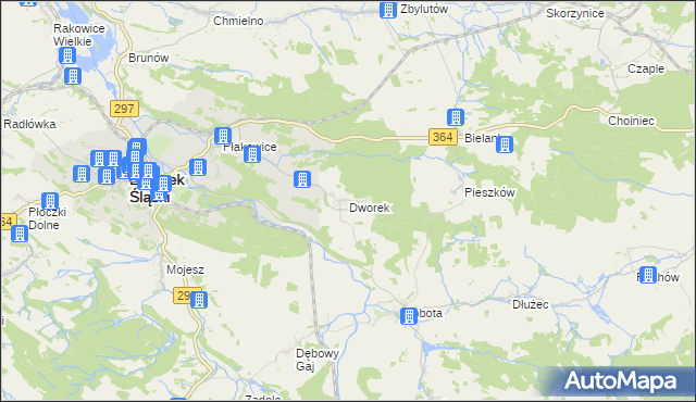 mapa Dworek gmina Lwówek Śląski, Dworek gmina Lwówek Śląski na mapie Targeo