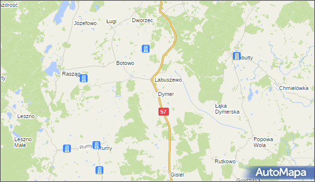 mapa Dymer, Dymer na mapie Targeo