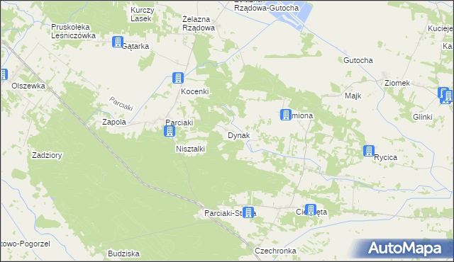 mapa Dynak, Dynak na mapie Targeo