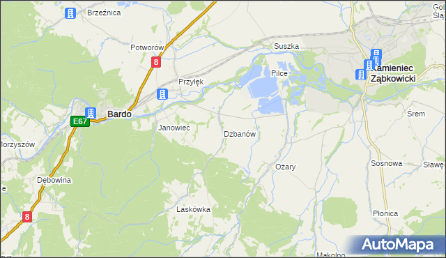 mapa Dzbanów, Dzbanów na mapie Targeo