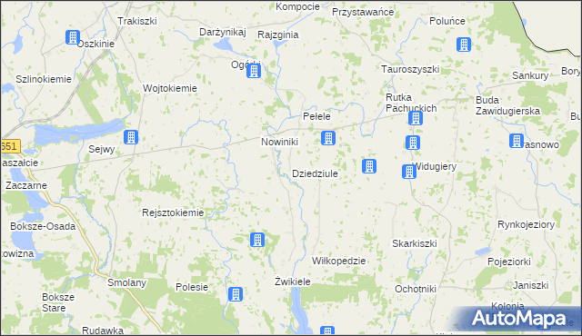 mapa Dziedziule, Dziedziule na mapie Targeo