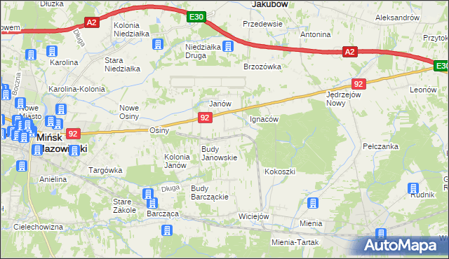 mapa Dziękowizna, Dziękowizna na mapie Targeo