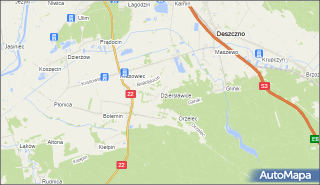 mapa Dziersławice, Dziersławice na mapie Targeo