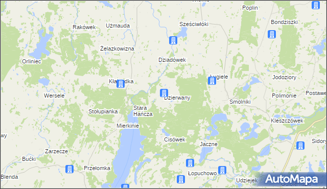 mapa Dzierwany, Dzierwany na mapie Targeo