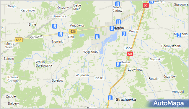 mapa Dzierżanów gmina Jadów, Dzierżanów gmina Jadów na mapie Targeo