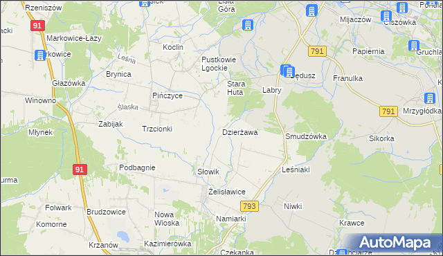 mapa Dzierżawa, Dzierżawa na mapie Targeo