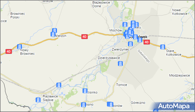 mapa Dzierżysławice, Dzierżysławice na mapie Targeo