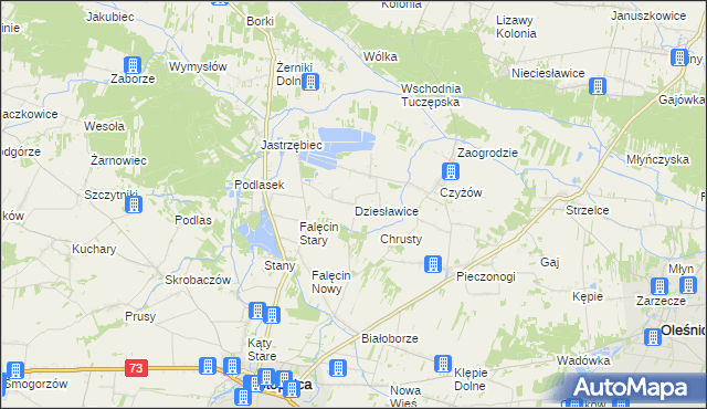 mapa Dziesławice gmina Stopnica, Dziesławice gmina Stopnica na mapie Targeo