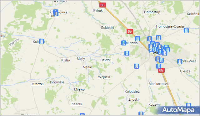 mapa Dzieżki, Dzieżki na mapie Targeo