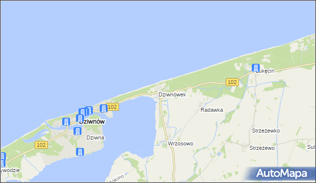 mapa Dziwnówek, Dziwnówek na mapie Targeo