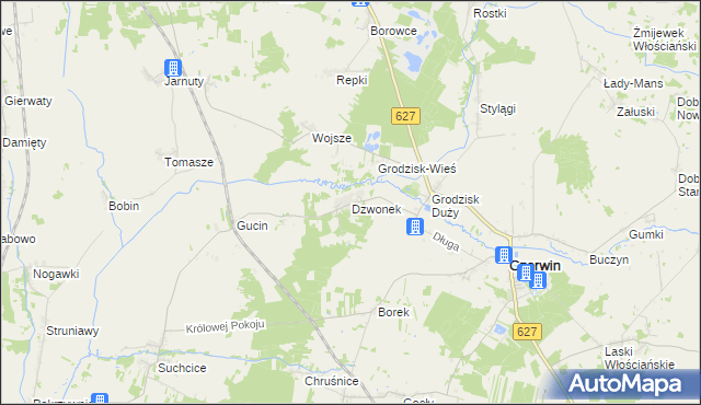 mapa Dzwonek, Dzwonek na mapie Targeo