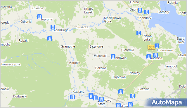 mapa Eliaszuki, Eliaszuki na mapie Targeo