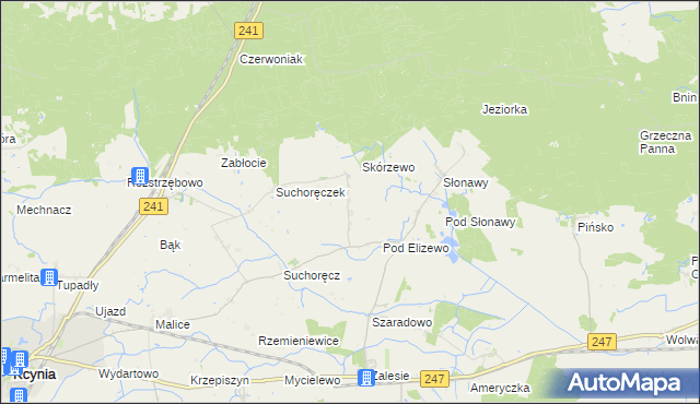 mapa Elizewo, Elizewo na mapie Targeo