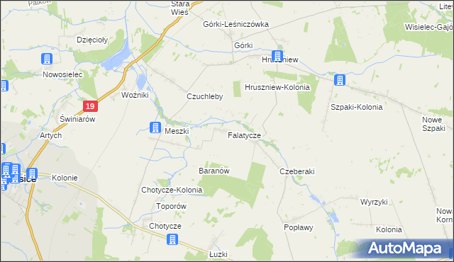 mapa Falatycze, Falatycze na mapie Targeo