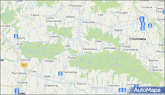mapa Faliszówka, Faliszówka na mapie Targeo