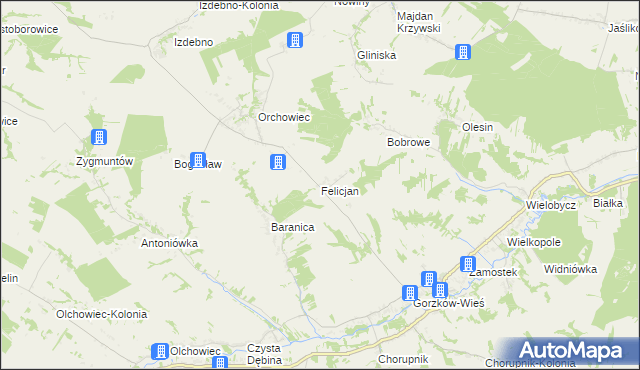 mapa Felicjan, Felicjan na mapie Targeo
